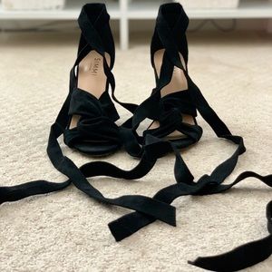 SIMMI London Suede Lace Up Chunky Heel